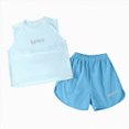 thumbnail image 3 of KPOPLK Baby Girl Clothes Girls Summer Outfits Sleeveless Tank Tops Loose Pants Teen Quick Dry 9M-16Y Clothing Set(11-13 Years,Blue), 3 of 9