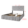 thumbnail image 5 of Home Design Jovita Twin Tufted Upholstered Storage Panel Bed Frame with Diamond Button Tufting and Four Drawers, Silver Gray, Easy Assembly, 5 of 6