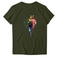 thumbnail image 4 of Sexlip Women's Abstract Print Short Sleeve T Shirt Versatile Design Soft Fabric Daily Casual Wear Green M, 4 of 4