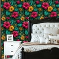 thumbnail image 2 of Peel and Stick Wallpaper Tropical Leaf Floral Hibiscus Flowers Tropical Leaves Wall Mural 23.6in x 9.8ft Self Adhesive Removable Wall Paper Renter Friendly Wallpaper for Nursery Bedroom Cabinets, 2 of 8