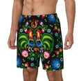 thumbnail image 2 of Balery Roosters and Flowers Mens Swim Trunks Swim Shorts for Men Quick Dry Inseam Beach Shorts with Compression Liner Pocket-Large, 2 of 9