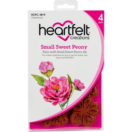 UPC: 0817550021382 | Heartfelt Creations Cling Rubber Stamp Set-Small Sweet Peony