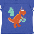 thumbnail image 4 of Inktastic 4th Birthday Dinosaur Boys or Girls Toddler T-Shirt, 4 of 5