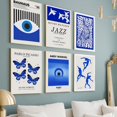 thumbnail image 5 of Cuadro sobre lienzo con mariposas y plantas botánicas de Matisse Andy Warhol, pósteres y grabados de arte mural de Bauhaus azul para decoración de salas de estar, 5 of 5