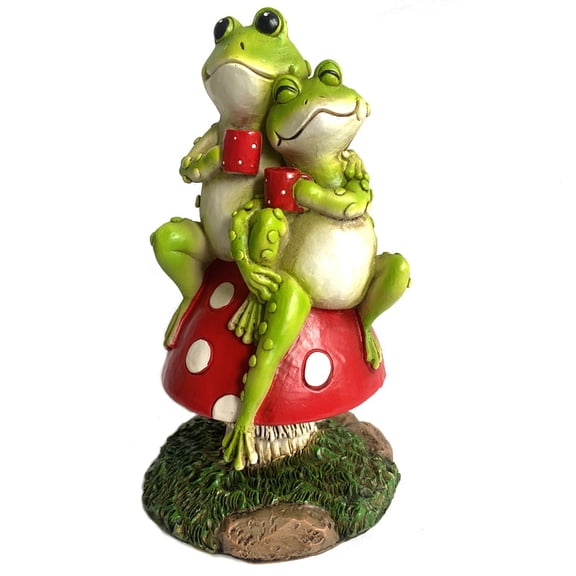Adorable Couple Frogs Figurine Charming Resin Garden Ornament for Outdoor for Patio Lawn and Simulation Frogs Decor for Home and Garden