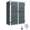 thumbnail image 1 of Outsunny 4.4' x 2.3' Plastic Garden Shed with Floor, Storage Shed, Grey, 1 of 10