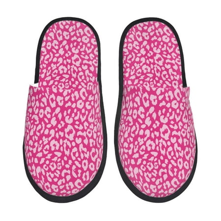 Balery Leopard Slient Indoor Furry Fleece Comfort House Shoes Soft Non-Slip Home Shoes Cotton slippers House Slippers-- Medium