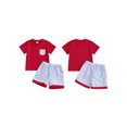 thumbnail image 2 of BemeyourBBs Toddler Baby Boy Baseball Outfits Infant Boys Summer Clothes Letter Baseball Embroidery Short Sleeve T Shirt and Plaid Shorts Set, 2 of 9