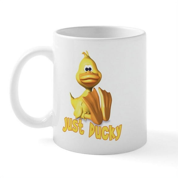 CafePress - Just Ducky Mug - 11 oz Ceramic Mug - Novelty Coffee Tea Cup