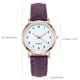 thumbnail image 3 of Reloj de cuarzo clásico para mujeres con esfera luminosa, correa de cuero esmerilado, diseño retro pequeño redondo con brazalete y caja en rojo, 3 of 5