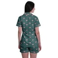 thumbnail image 4 of Moomaya Ensemble de Pyjama en Coton pour Femmes, Chemise de Nuit à Col Cranté à Manches Courtes, 4 of 6