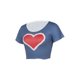 thumbnail image 3 of Txlixc, blusas cortas ajustadas casuales para mujer, camiseta con cuello redondo con patrón, Txlixc Sexy, 3 of 8