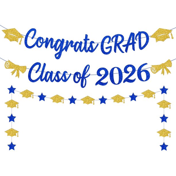Yanonmyfd Black and Red Congrats Grad Banner,Class of 2026 Banner and Graduation Caps Garland,Glitter Red Graduation Decorations Banner,Pre-Strung Graduation Banner for Graduation Decorations 2026