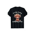 thumbnail image 1 of Camisetas de verano "Está bien, estoy bien, todo está bien", linda camiseta de vaca de las Tierras Altas, 100 % algodón, 1 of 6
