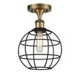 thumbnail image 4 of Innovations Lighting  Ballston Lake Placid - 1 Light 18" Semi-Flush Mount Black Antique Brass, 4 of 5