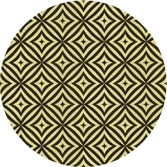 Ahgly Company Machine Washable Indoor Round Transitional Midnight Gray Area Rugs, 7' Round