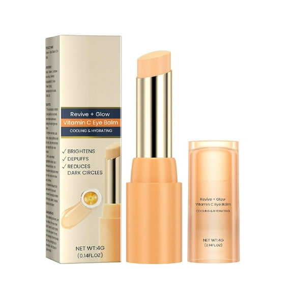 Multi Correxion Revive + Glow Eye Balm, Revive +Glow Vitamin C Eye Balm (0.14oz), Cooling & Hydrating Eye Cream Moisturizer, Brightens Depuffs Reduces Dark Circles