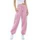 thumbnail image 1 of Pantalones Deportivos Holgados de Cintura Alta para Mujer, para Correr, Deportivos, de Entrenamiento, con Bolsillos Rosa XL, 1 of 7