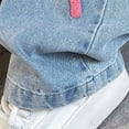 thumbnail image 4 of TOWED22 Girls Wide Leg Jeans Baggy Y2K Denim Pants with Elastic Waist, Loose Fit Casual Jeans for Kids & Teen Girls Pink,12-15 Y, 4 of 9
