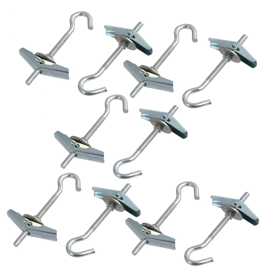 10Pcs M5x90mm Carbong Steel Toggle Anchor Eye Screw Hook Washer Nut