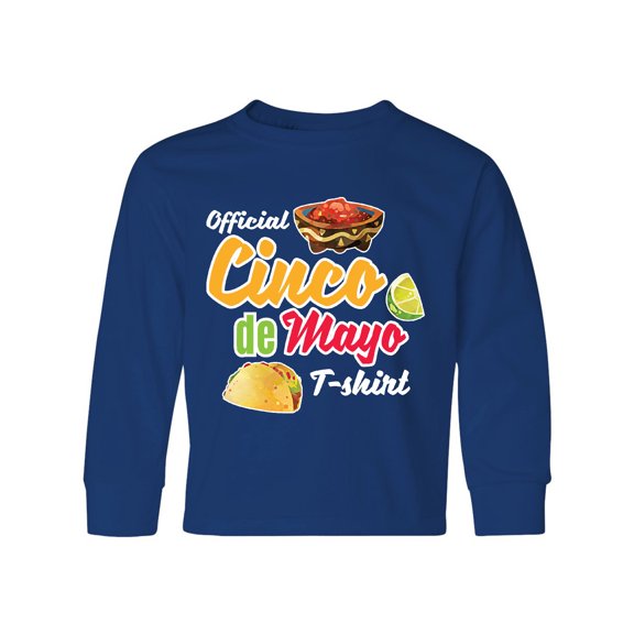 Inktastic Cinco De Mayo Official Tshirt Funny Pun with Taco Salso and Lime Long Sleeve Youth T-Shirt