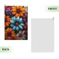 thumbnail image 2 of Pofeuu Colorful Blooming Flowers Print Premium Golf Towel with Carabiner Clip Absorbent Microfiber Waffle Pattern Golf Towel for Golf Bag Trolly Belt Loop, 2 of 8