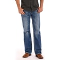 thumbnail image 6 of Rock & Roll Cowboy Men's and Blue Raised Denim Jeans Straight Leg Medium Blue 40W x 32L, 6 of 6