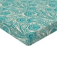 thumbnail image 2 of Ambesonne Teal Fitted Sheet, Romantic Lace Pattern, Twin Size, Teal Beige, 2 of 3
