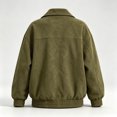 thumbnail image 6 of JUUNthy Women's Faux Suede Jacket, Long Sleeve Lapel Collar Zipper Loose Fashion Casual Outerwear Coat Coffee L, 6 of 15