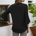 thumbnail image 5 of Ediodpoh Women's V Neck Flutter Sleeve T Shirt Casual Comfortable Blouse for Daily Vacation Wear with Jeans Spring Summer Fall T Shirts for Women Black M, 5 of 6