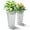 Stripes-white, variant on 24-Inch Tall Planters Set of 2 for Outdoor and Indoor Use, Tapered Flower Pots with Drainage Tray, Front Porch and Patio Decor, Ideal for Large Plants (Stripes-White)
