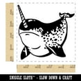 thumbnail image 2 of Spotted Narwhal Unicorn of the Sea Square Rubber Stamp Stamping Scrapbooking Crafting - Small 1.25in, 2 of 7