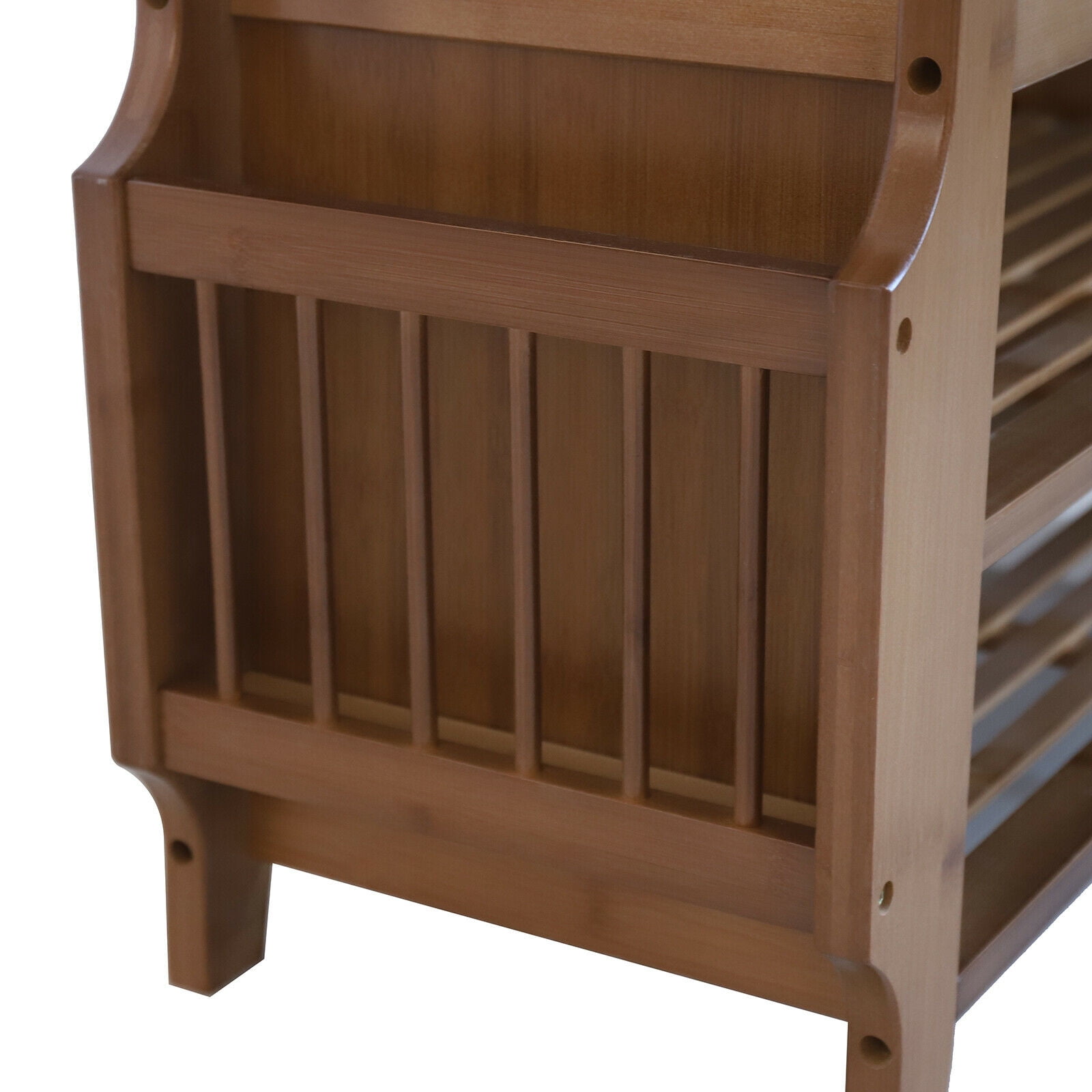 2 Tier Shoe Bench Shoe Storage Bench Rack Entryway Shoe Stool & Soft Seat Entryway Shoe Bench 2-Tier Vintage Shoe Rack Foyer Storage Benches Wood Shoe Cabinet with Small Drawer and Side Space