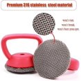 thumbnail image 3 of Cast Iron Scrubber Household Cleaning Brush with Handle Red, 3 of 5