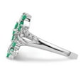 thumbnail image 5 of Auriga Fine Jewelry 925 Sterling Silver Emerald and Diamond Engagement Ring Size 7 for Women, 5 of 5