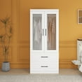thumbnail image 3 of GraceGrove Armoire Wardrobe Closet with 2 Doors, 71" High Bedroom Wardrobe Closet with 2 Closet Drawers, White Clothes Wardrobe Cabinet for Bedroom, Wooden Wardrobe Cabinet Closet, Clothes Cabinet, 3 of 7