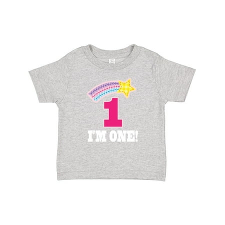 

Inktastic 1st Birthday 1 Year Old Girls Rainbow Star Gift Baby Girl T-Shirt