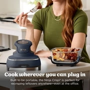 Ninja Crispi Glass Air Fryer 4-Qt, 4-in-1, Air Fry Bake Recrisp, Portable, Dishwasher Safe, FN101GY Cyberspace