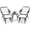 Black, variant on LOGYAT 5 Piece Outdoor Bistro Set, Patio Rattan Conversation Furniture Set with Cushioned Chairs,1 Square Table and 2 Ottoman for Porch, Balcony, Poolside, Patio,Natural