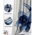 thumbnail image 3 of Blue Floral Spring Kitchen Curtains Vintage Summer Botanical Art Cafe Short Curtains for Bathroom Blackout Window Curtain Grommet Small Window Treatment Tier Drapes for Bedroom Living Room 42"x45"x2, 3 of 9