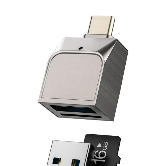 USB-A Adapter USB C to Micro SD Card Reader(2in1)for iPhone 16 15 Pro Max Type C Cable OTG 3.0 Camera Memory Stick for iPad for Apple MacBook Android Compatible for Samsung S25 S24 S23 TF Flash Drive