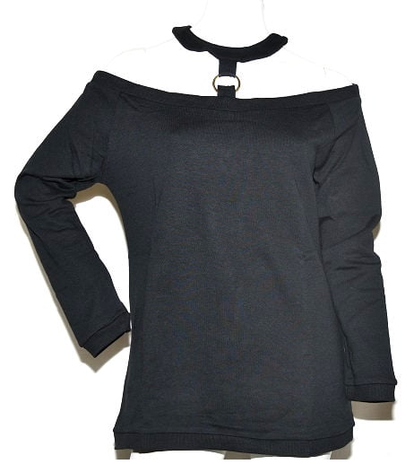 black cold shoulder sweatshirt
