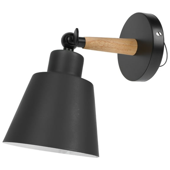 ETHZZLE 1Pc Bedroom Wall Lights Wireless Wall Sconce Modern Black Metal Indoor Lighting