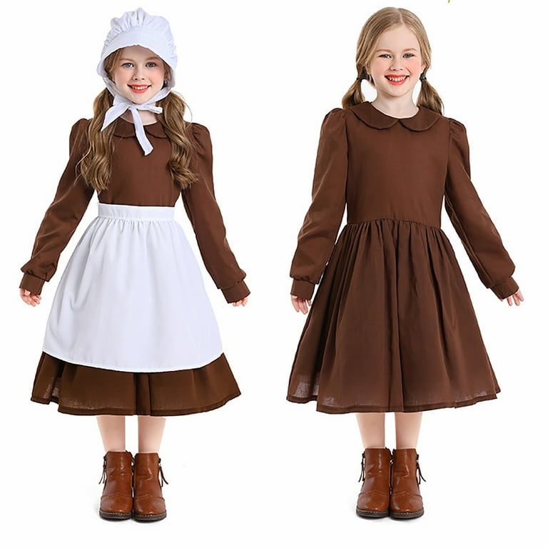NASIQXBt Dresses for Little Girls Little Girl Dress for Fall Kids European Festival Stage Play Rural Farm Dress Children s Clothing Baby Girls Birthday Youth Girls Dresses Walmart
