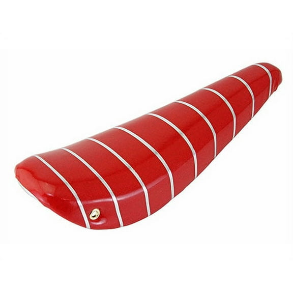 16" Bike Banana Saddle Sparkle Red with Silver Stripe. Banana seat for 16" bikes. Bicycle part for lowrider, BMX, cruiser, bike part.