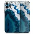 thumbnail image 5 of DesignSkinz Bright Blue Agate Slice Full-Body Skin Decal Wrap Cover for iPhone 12 Pro, 5 of 9
