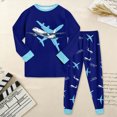 thumbnail image 2 of Gibobby Toddler Boys Pajamas Boys Pajama Sets Soft Long Sleeve Fall Winter Sleepwear Sets 1t 2t 3t 4t 5t 6t Toddler Boys Clothes Toddler Boys Clothes,Mint Green,Size 6-7 Years, 2 of 8