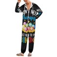 thumbnail image 5 of I Just Need To Play Bingo Unisex Adult Onesie Pajamas with Pockets for Women Men Hooded Loungewear, 5 of 8