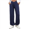 thumbnail image 2 of Pantalones Deportivos de Cintura Alta con Bolsillos para Mujer, Pantalones de Yoga Holgados e Informales Tíbet M, 2 of 10