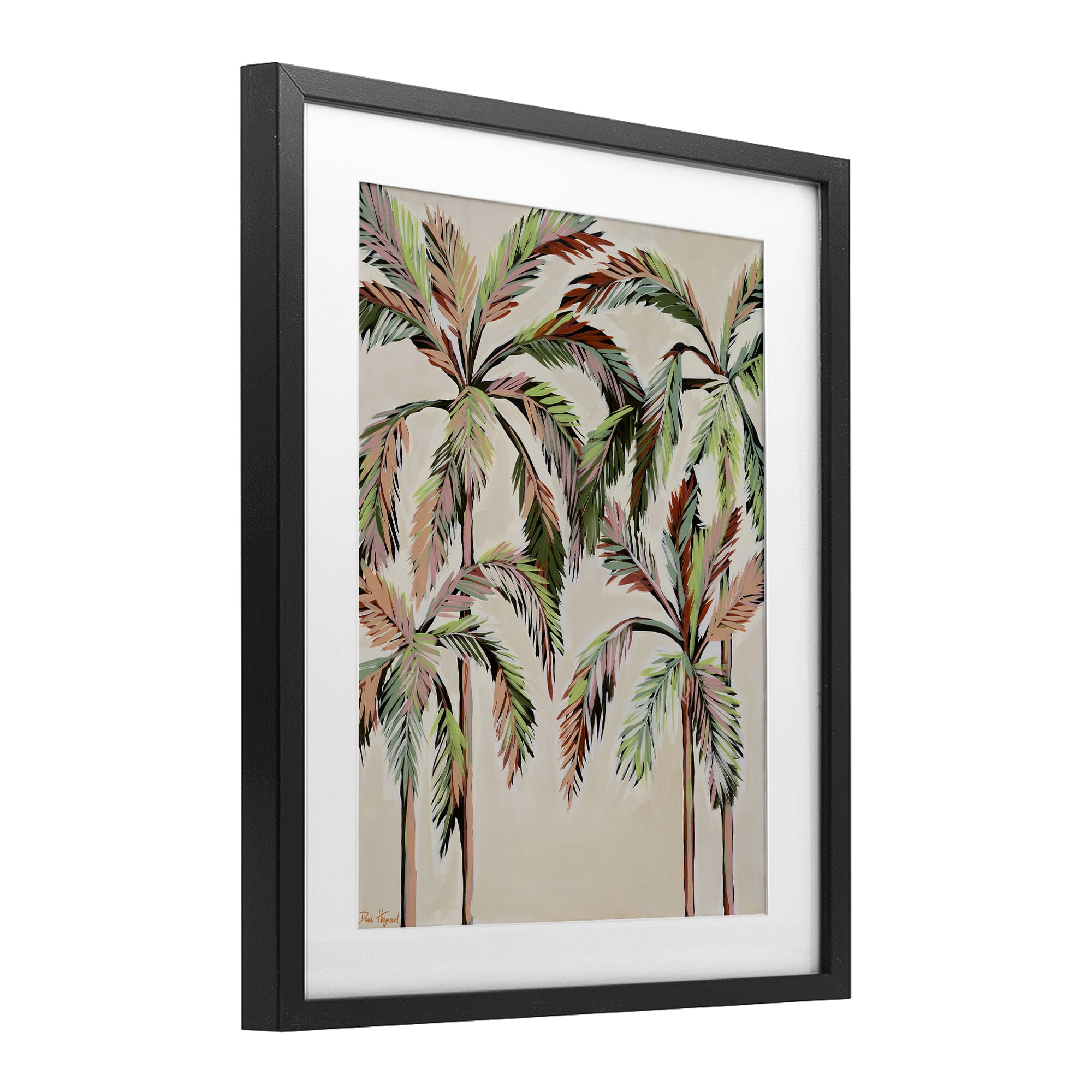 Stupell Industries Blushing Palm Tree Canopy Black Framed Print Under Glass, design by Dani Heyward